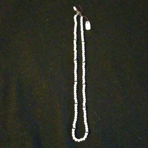 Pearl and Black Swarski beaded necklace
